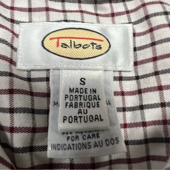 Talbots Plaid Button Front Shirt Size Small - Picture 3 of 7